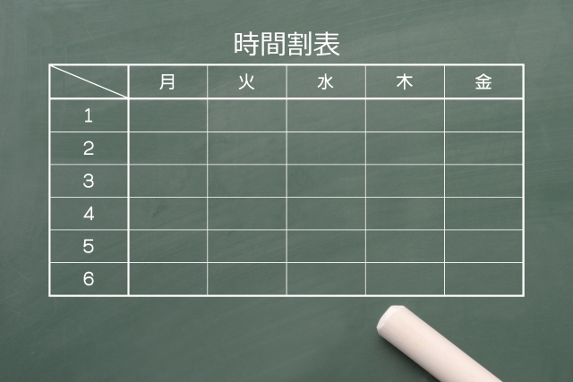 時間割表の画像