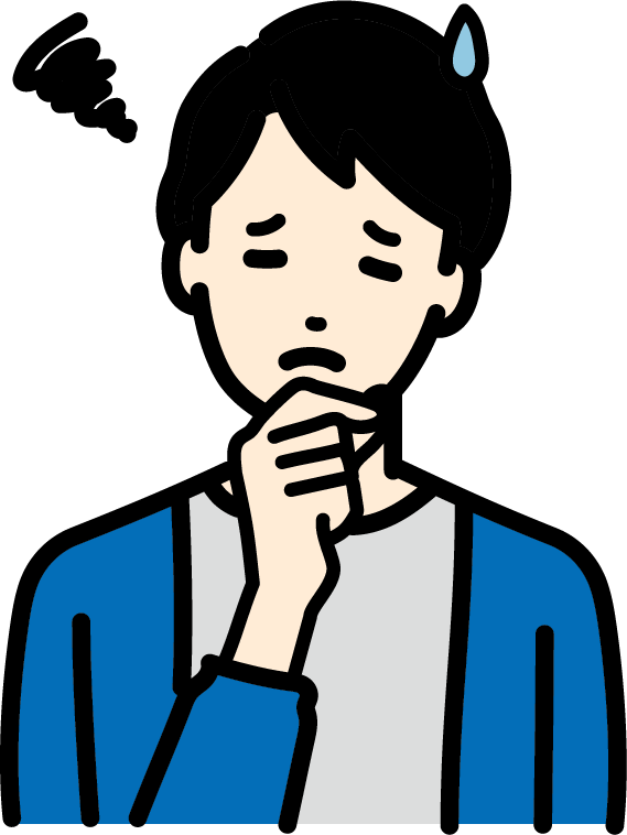 困っている男性のイラスト