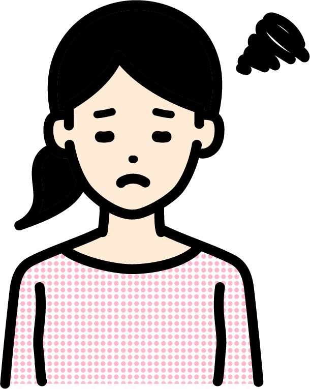 困っている女性のイラスト